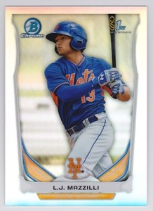 2014 Bowman Chrome L.J. Mazzilli Refractor 064/500 Mets Yankees