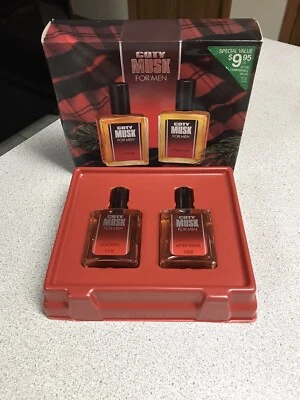 Juego de salpicaduras y colonia vintage COTY MUSK para hombre después del afeitado 2 oz ea PFIZER Foto 1 de 4