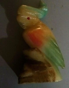 IDEA CASA - STATUETTA ALABASTRO VOLTERRA - PAPPAGALO - ALTEZZA 11 CM - ANNI 80 - Foto 1 di 4