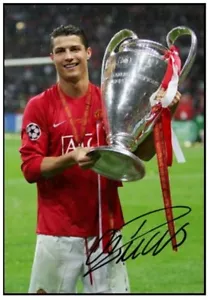 840. Signed Cristiano Ronaldo Manchester United Picture 10 PRINTED AUTOGRAPH A4 - Picture 1 of 1