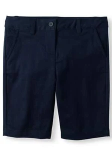 Wonder Nation Uniform Girls SIZE 8  Navy  School Stretch Twill Bermuda ShortsCH8 - Picture 1 of 3