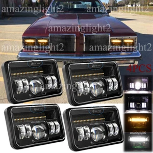 4pcs 4x6" Led Headlights Hi/Lo Beam Prejector fit Oldsmobile Cutlass Supreme Car - Picture 1 of 10