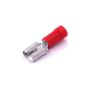 TERMINALE PREISOLATO 6,3 MM ROSSO X CAVO UNIPOLARE DA 0,25-1,50 MMQ KIT 10 PZ. - Foto 1 di 2