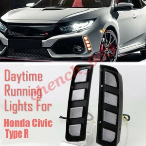 LED Daytime Running Light Turn Indicator Fog Lamp Bumper For Honda Civic Type R - Picture 1 of 6