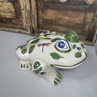 Large Vintage Hand Painted Decorative Frog Toad Ceramic Pottery Multicolored