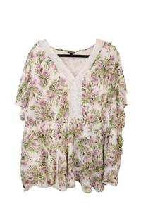 Torrid Boho Top Size 5/5X Short Sleeve Polyester Floral (4) - Picture 1 of 11