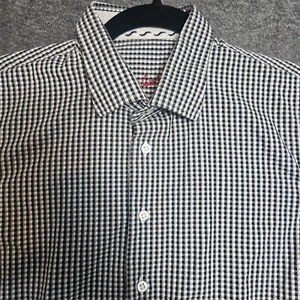 Boy’s Robert Graham Button Down Shirt, Black White Size M Gingham Plaid Check - Picture 1 of 10