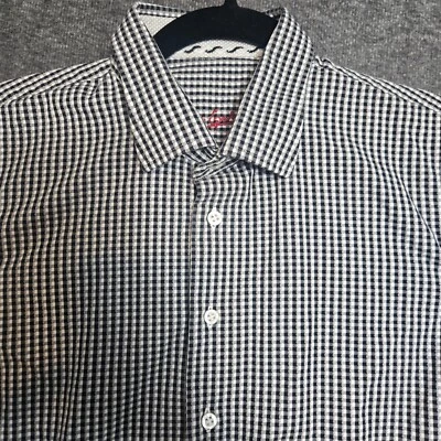Boy’s Robert Graham Button Down Shirt, Black White Size M Gingham Plaid Check - Image 1 of 4