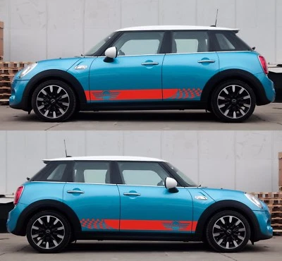 Raya adhesiva para Mini Cooper techo rígido hatchback F55 izquierda derecha gráficos de carreras Foto 1 de 4