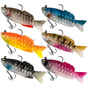 3PCS Esche Morbide da Pesca Esca da Swimbait Pre-Rigged Jig Heads Trota Pike Walleye Bass - Foto 1 di 12