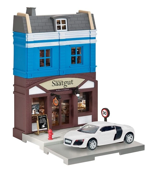 HERPA - Set with cafeteria and AUDI R8 v8 white - 1/64 - HER800013 - Image 1 of 1