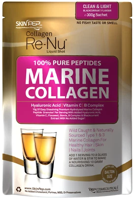 GENERAL SkinPep Collagen Re-Nu Marine Collagen Peptide Powder + Hyaluronic Acid VIt C, B