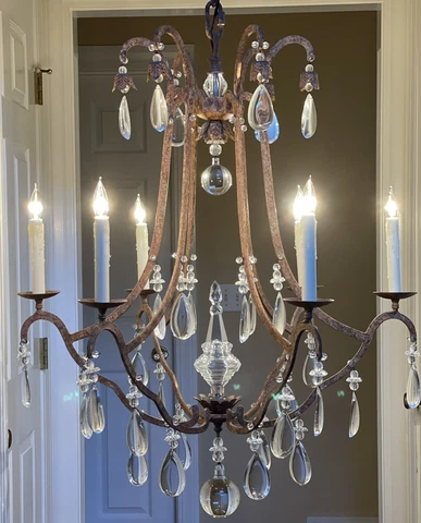 DENNIS and LEEN Lighting -  Crystal Iron French Style Chandelier Cover