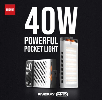 ZHIYUN FIVERAY M40 40W Led Lights Handheld Pocket Light On Camera Light UK Kit - Image 1 of 4