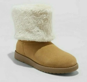 Botas Universal Thread para mujer talla 11M marrón castaño gamuza tobillo imitación piel ribete  - Imagen 1 de 2