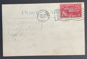 Toledo, Ohio Post Card posted Jul 29, 1913 to Ann Arbor, MI w/U.S. #Q1 tied - OH - Picture 1 of 2