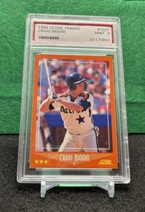 Craig Biggio 1988 Score Rookies & Traded #103T Houston Astros (RC) PSA 9 Mint - Picture 1 of 2