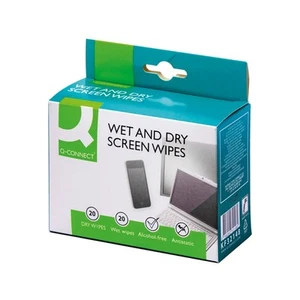 Q-Connect Pack Of 20 Wet and Dry Wipes (KF32148) - Afbeelding 1 van 3