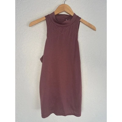 Prana Brown High Neck Twist Back Top Medium Athleisure Tank Yoga Pilates - Image 1 of 4
