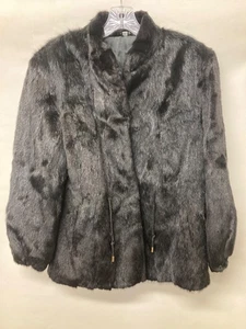 Nerz Pelzmantel luxuriös schwarz mittel elegant kurze Länge Winterjacke - Bild 1 von 11