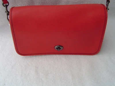NEW AUTHENTIC COACH DEEP CORAL GLOVE TANNED LEATHER CROSSBODY SHOULDER BAG#57325 - Image 1 of 4