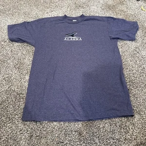 Vintage Intex Alaska Whale Tail T-Shirt Mens XL Crewneck Embroidered Blue - Picture 1 of 10
