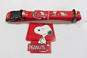 Peanuts Snoopy & Woodstock Hundehalsband verstellbar Druckknopfschnalle Nylon groß neu - Bild 1 von 1