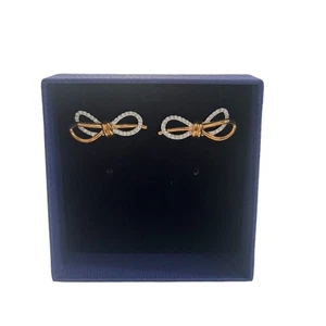 Swarovski Lifelong Bow Pierced Earrings White, Mixed metal finish - Picture 1 of 6