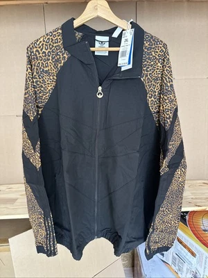 Chaqueta Adidas Para Hombre Negra Leopardo Guepardo Bloque de Color Rompevientos Logo Trifolio 2XL Foto 1 de 4