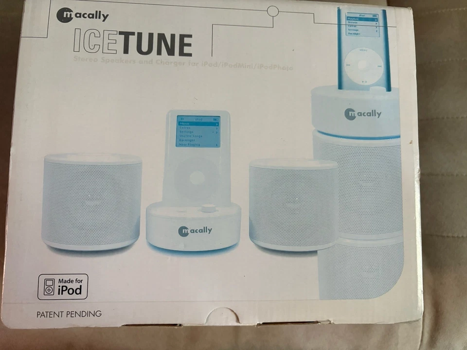 Macally ICETUNE iPod динамик/зарядное устройство белый классный 30-PIN Apple док-станция на запчасти - Изображение 1 из 3