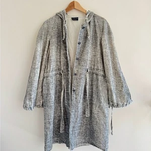 Yeohlee strukturierter Baumwoll Leinen Mantel mit Kapuze Größe M - Bild 1 von 6