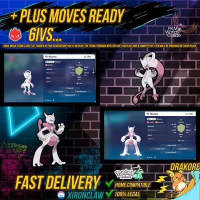 New listingMewtwo X & Y Pokemon Legends ZA | 6IVS |⚡+ Plus Moves Ready | Fast Trade