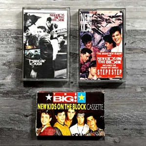 vintage NEW KIDS ON THE BLOCK cassette bundle-Step by Step/Hangin Tough/The Big! - Picture 1 of 18