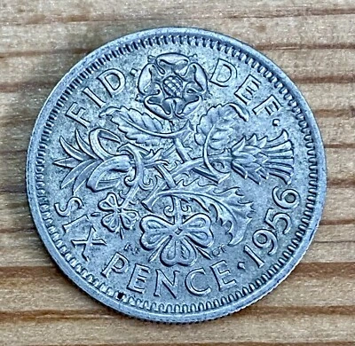 1956 Sixpence, United Kingdom, Elizabeth II (Copper-Nickel, 2.83 g), About VF - Image 1 of 4