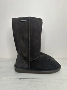Bearpaw Womens Emma Tall Dark Brown Casual Boots Flats Size 7 - Picture 1 of 9