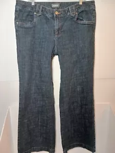 Venezia Stretch Trousers Wide Leg Jeans Women's Size 4A Dark Blue Denim 38X32 - Picture 1 of 11