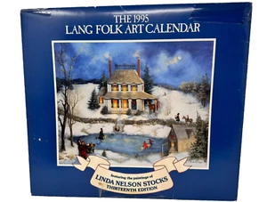 1995 LANG FOLK ART CALENDAR Featuring Paintings Linda Nelson Stocks 13th Edition - Picture 1 of 6
