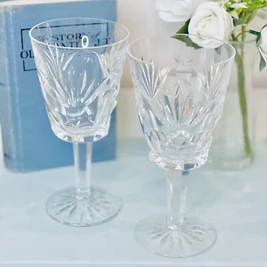 Vtg Waterford Ashling Water Glass Goblets Set Of 2 Crystal 7” Retired Wine - Picture 1 of 10