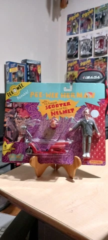 VINTAGE 80s Pee-Wee Herman Figure Famous Scooter Favorite Helmet Matchbox 1988 Cover