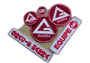 Gracie Barra  New RED Patches Set High Quality Best GB EMBROIDERY SET JIU-JITSU1 - Picture 1 of 7