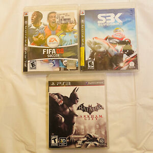 PS3 3 Game Lot for Playstation 3 Batman, S3K Superbike & FIFA 08