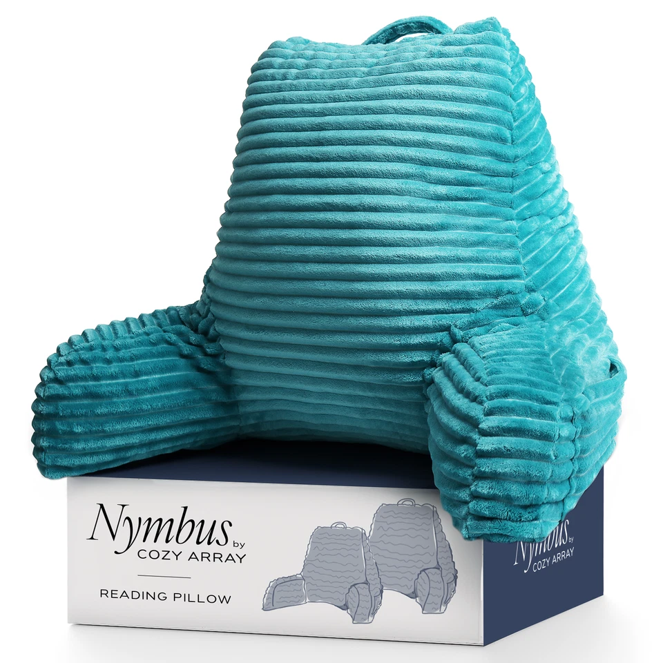 Almohada de lectura de felpa cortada de espuma viscoelástica triturada reposacamas respaldo almohada con brazos Foto 1 de 1