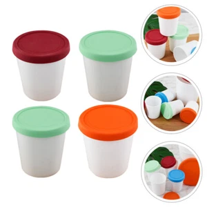 4Pcs Ice Cream Box Ice Cream Pots Sorbet Storage Freezer Container - Picture 1 of 12