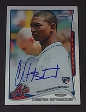 2014 Topps Chrome #91 Christian Bethancourt Rookie Card / RC AUTO Autograph 