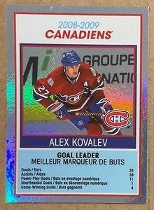 2009-10 MONTREAL CANADIENS O-PEE-CHEE OPC TEAM CHECKLIST FOIL INSERT CARD #CL16