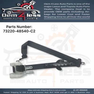 Lexus RX350 Front Left Side Seat Belt 2016, 2017 To 2022 OEM 73220-48540-C2 - Image 1 of 4