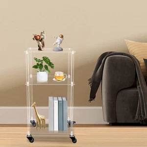 Acrylic Printer Stand 3-Tier Multifunctional Rolling Printer Table on Wheels - Picture 1 of 13