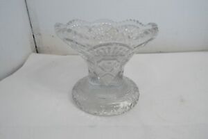 Vintage McKee Concord Pressed Glass Punch Bowl Base Stand 5.75" Tall Nut Bowl