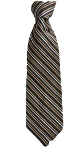 HILARY RADLEY Gold Black 100% Silk 59 Inches Long Striped Men's Necktie - Picture 1 of 2