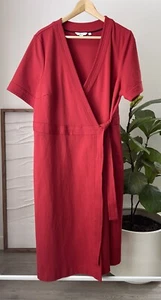 Women's BODEN Red Mira Ponte Wrap Dress Size 18L 18 Long (UK 22L) - Picture 1 of 4